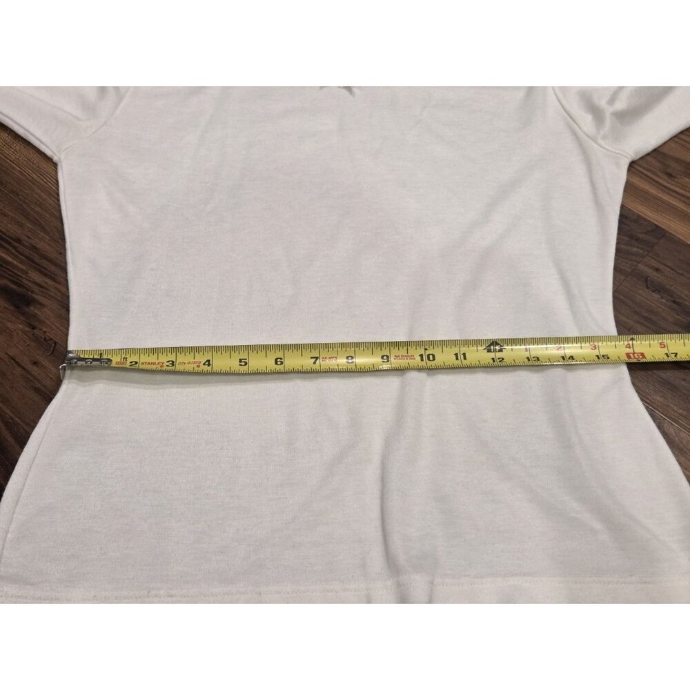 Vtg Snugglez Cotton Undershirt Lace Trim Bracelet Sleeve Sleep Top M layering - Picture 8 of 10